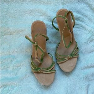 Made in Brazil in a lay green and beige.